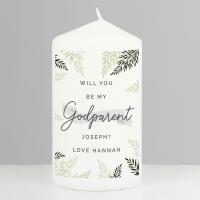 Personalised Godparent Pillar Candle Extra Image 1 Preview